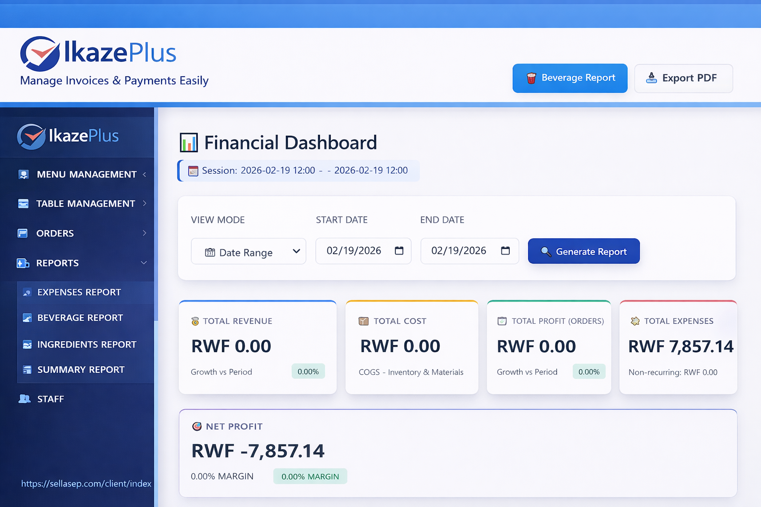 IkazePlus Restaurant Management System