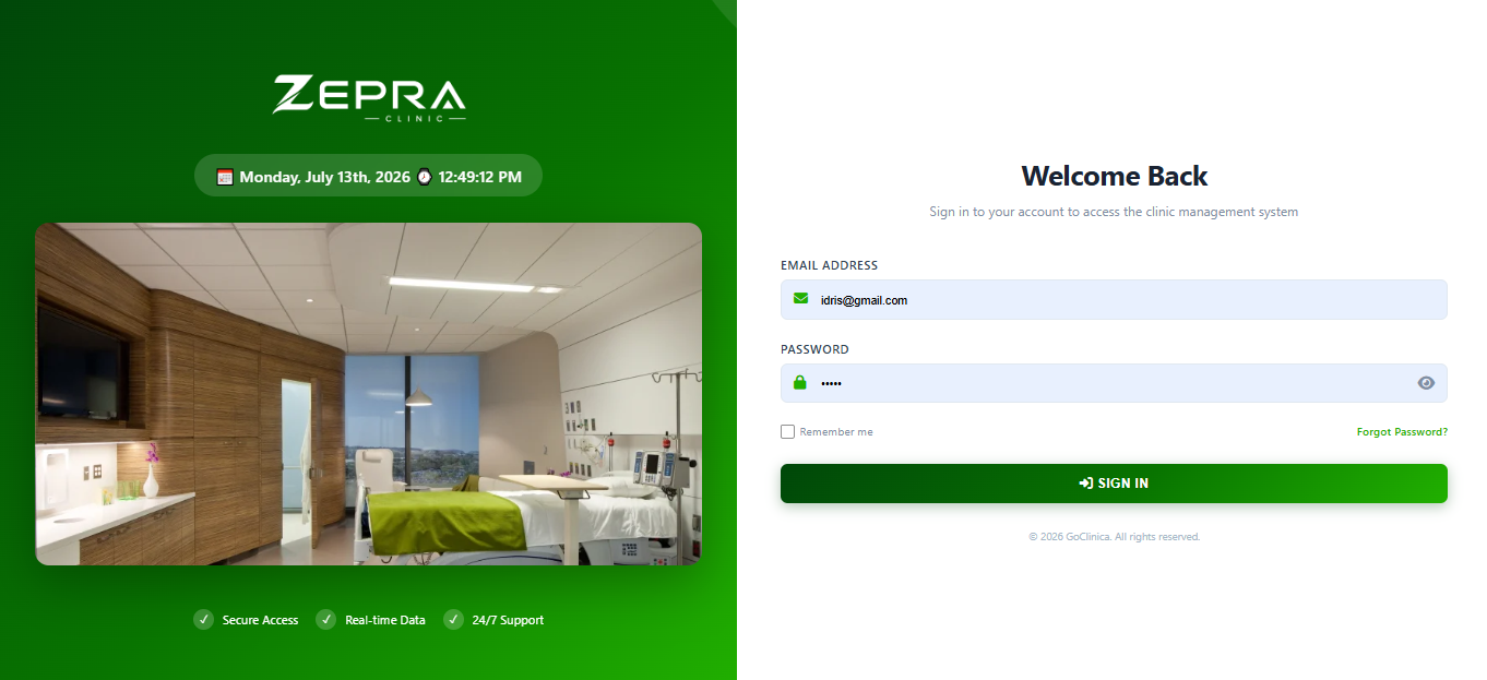 ZepraClinic Dashboard